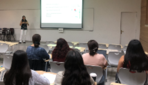 La profesora Carmen Julia Coloma durante el análisis del instrumento denominado TEPROSIF