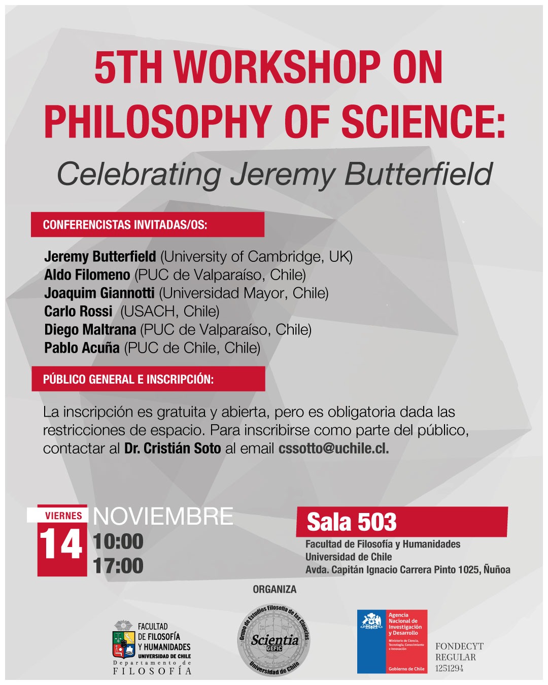 5th Workshop on Philosophy of Science (WPS): Celebrating Jeremy Butterfield